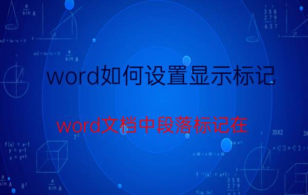 word如何设置显示标记 word文档中段落标记在？